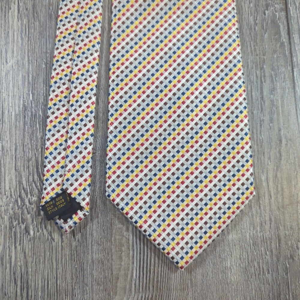 Ermenegildo Zegna Tie Men's Necktie Multicolor Geometric Silk Italy Modern